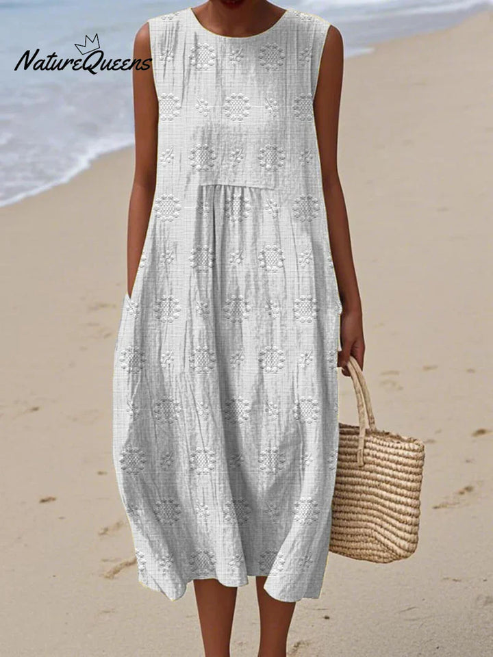 Élodie | Robe Sans Manches Brodée
