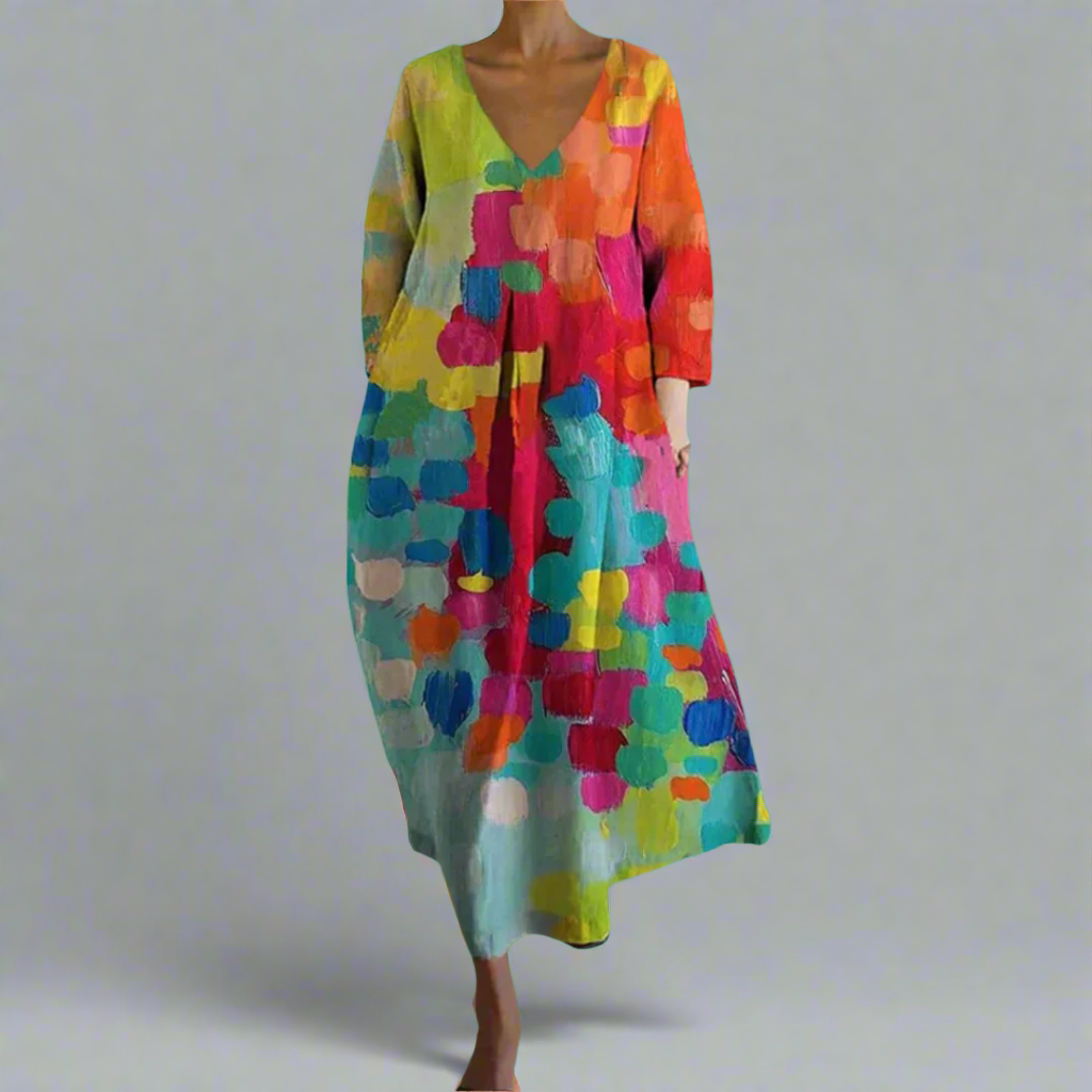 Lumi - Robe Chemise avec Imprimé Floral Abstrait