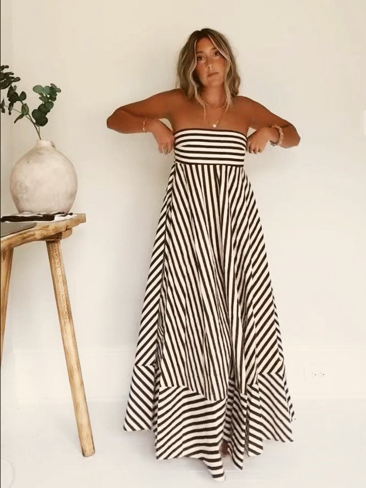 Indie™ | Robe Maxi Froncée avec Détail Élégant au Dos