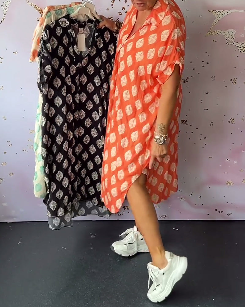 Ciano™ | Robe d'Été Ample avec Col Revers et Manches Courtes