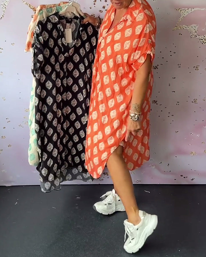 Ciano™ | Robe d'Été Ample avec Col Revers et Manches Courtes