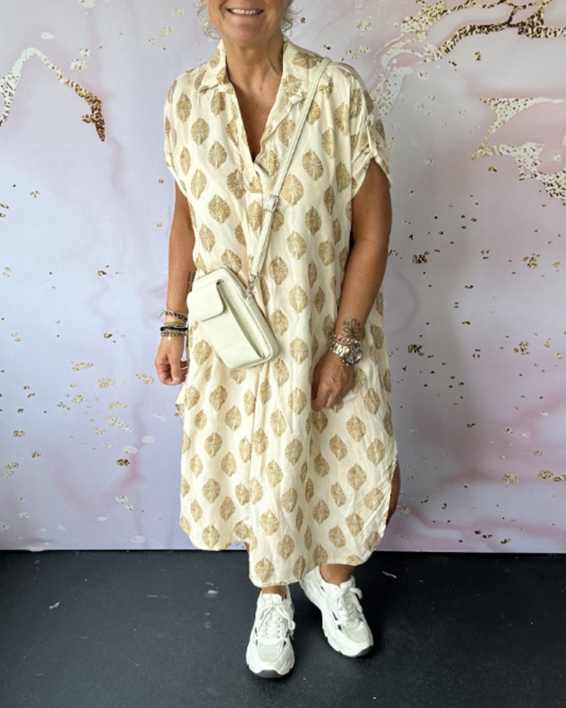 Ciano™ | Robe d'Été Ample avec Col Revers et Manches Courtes