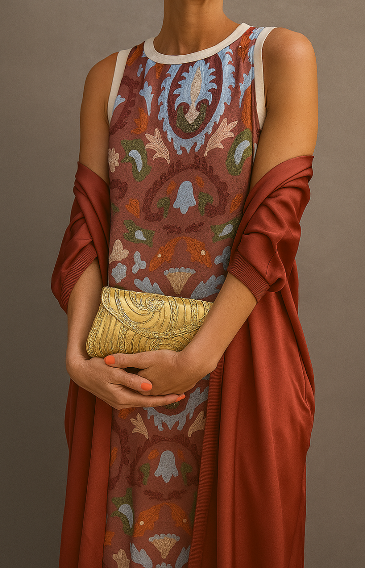 Raffaella™ | Robe Longue Élégante avec Châle Coordonné