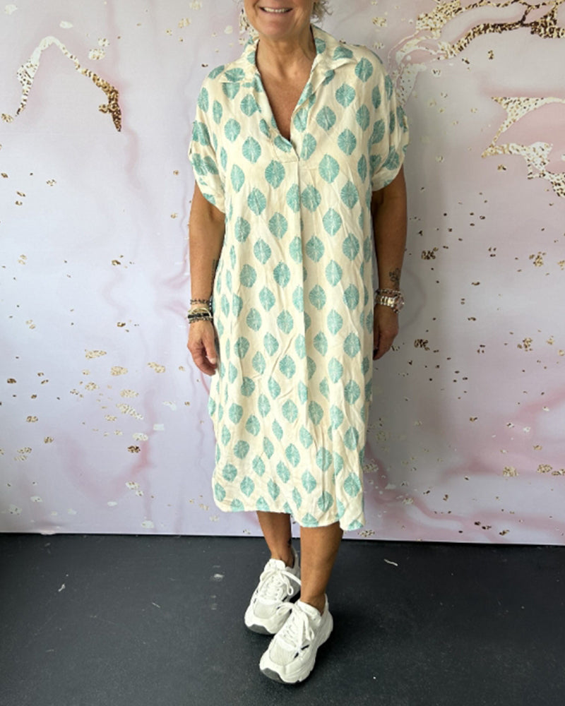 Ciano™ | Robe d'Été Ample avec Col Revers et Manches Courtes