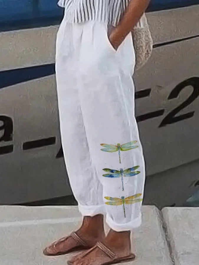 Rowon™ | Pantalon Relaxé Imprimé Libellule