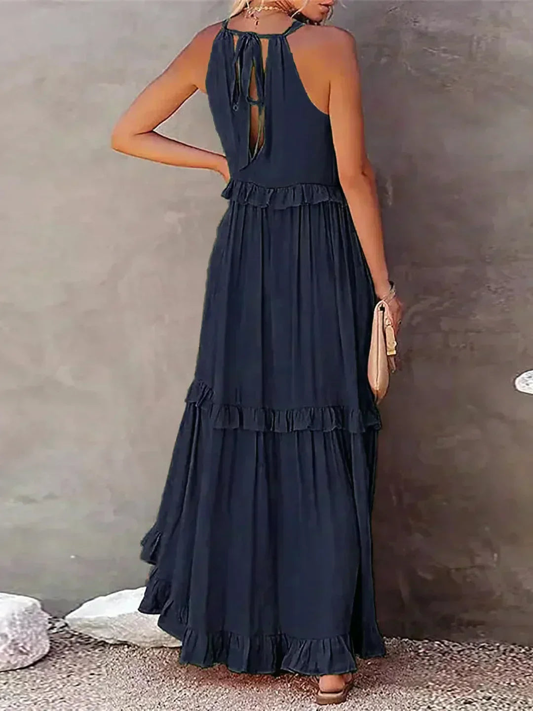 LANDRY | Robe sans manches avec volants chic