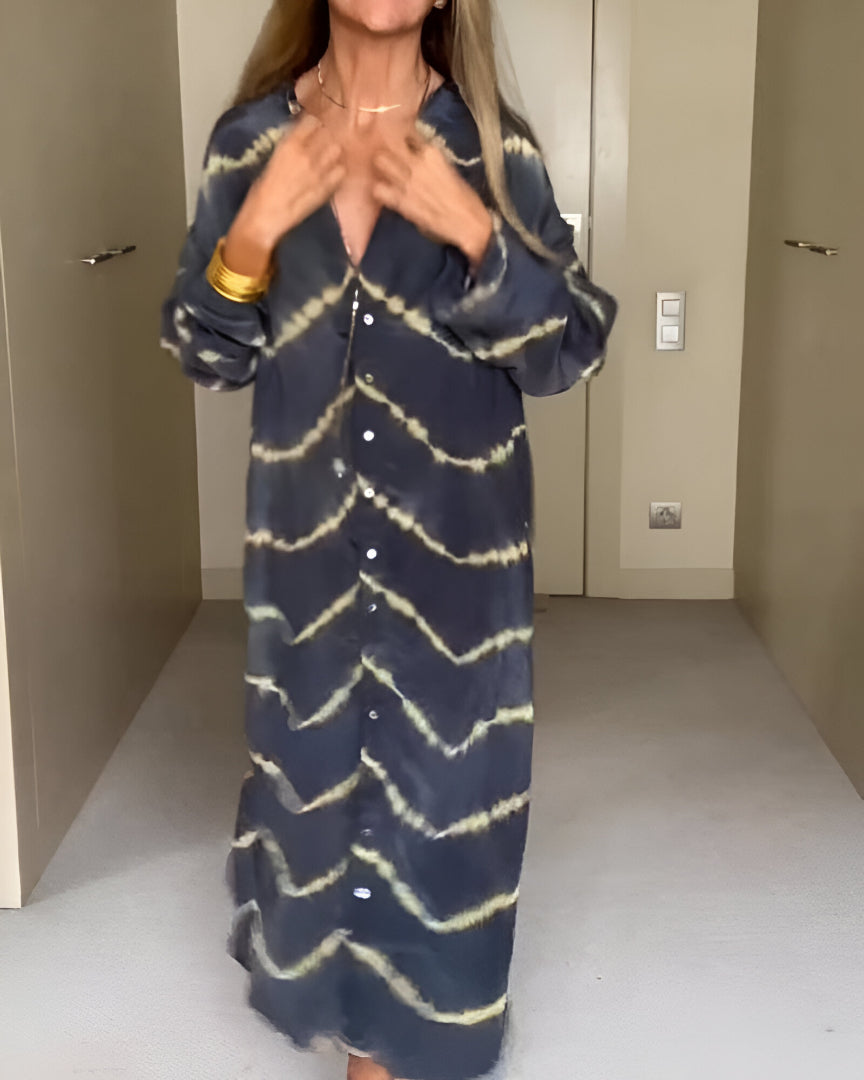 Juhna™ | Robe Maxi Bohème Rayée à Décolleté en V