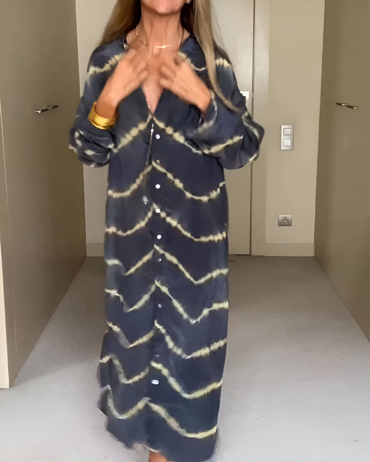 Juhna™ | Robe Maxi Bohème Rayée à Décolleté en V