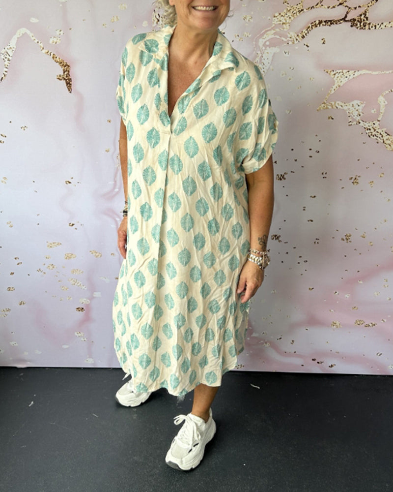 Ciano™ | Robe d'Été Ample avec Col Revers et Manches Courtes