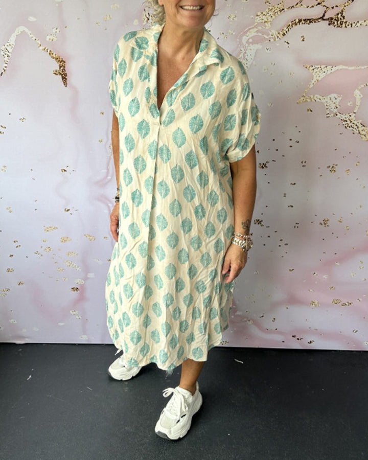 Ciano™ | Robe d'Été Ample avec Col Revers et Manches Courtes