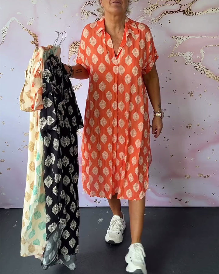 Ciano™ | Robe d'Été Ample avec Col Revers et Manches Courtes