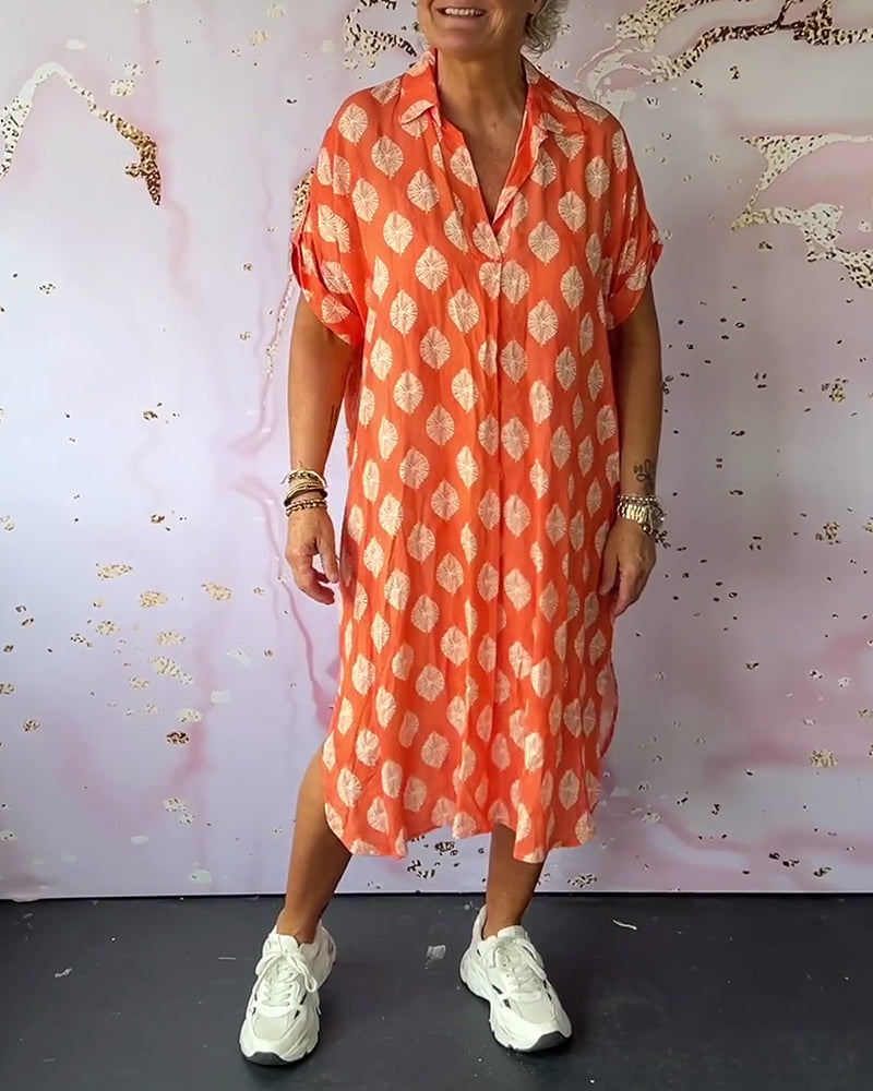 Ciano™ | Robe d'Été Ample avec Col Revers et Manches Courtes