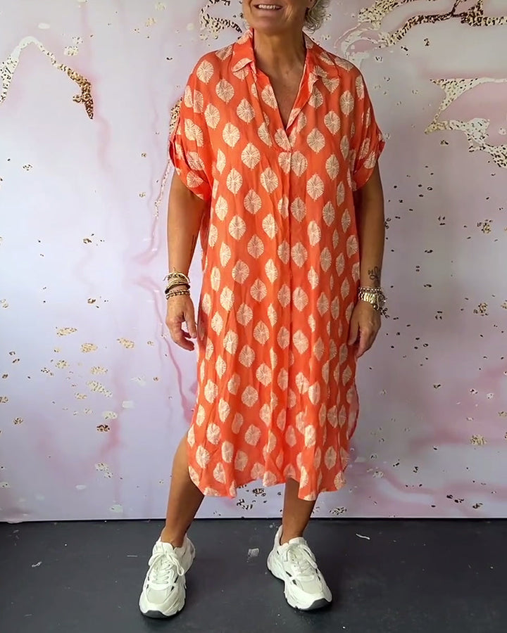 Ciano™ | Robe d'Été Ample avec Col Revers et Manches Courtes