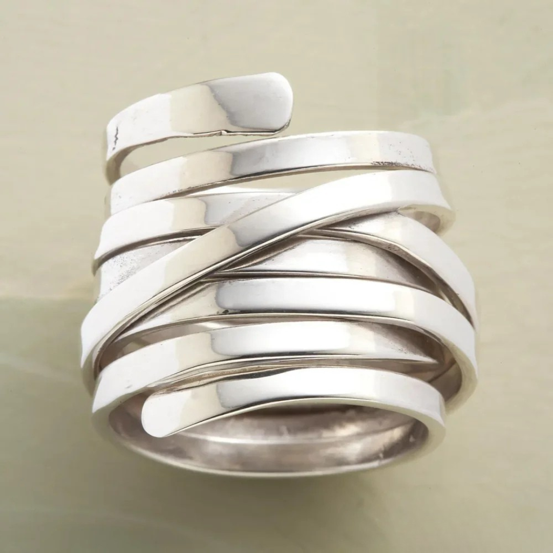 Bague Vintage Dikke Laag en Argent
