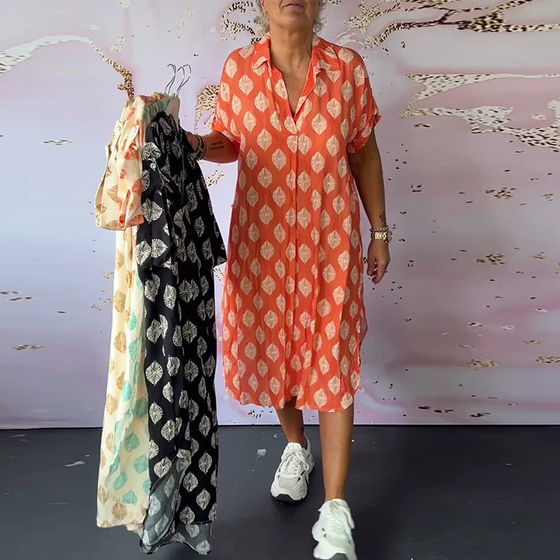 Ciano™ | Robe d'Été Ample avec Col Revers et Manches Courtes