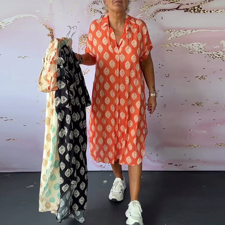 Ciano™ | Robe d'Été Ample avec Col Revers et Manches Courtes