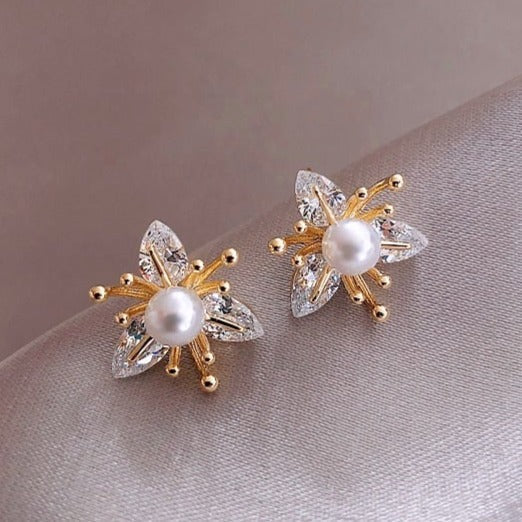 Boucles d'oreilles en cristal et perles