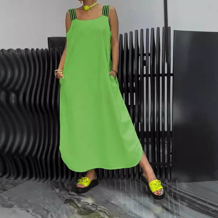 Reva™ | Élégante Robe à Bretelles Rayée d'Été