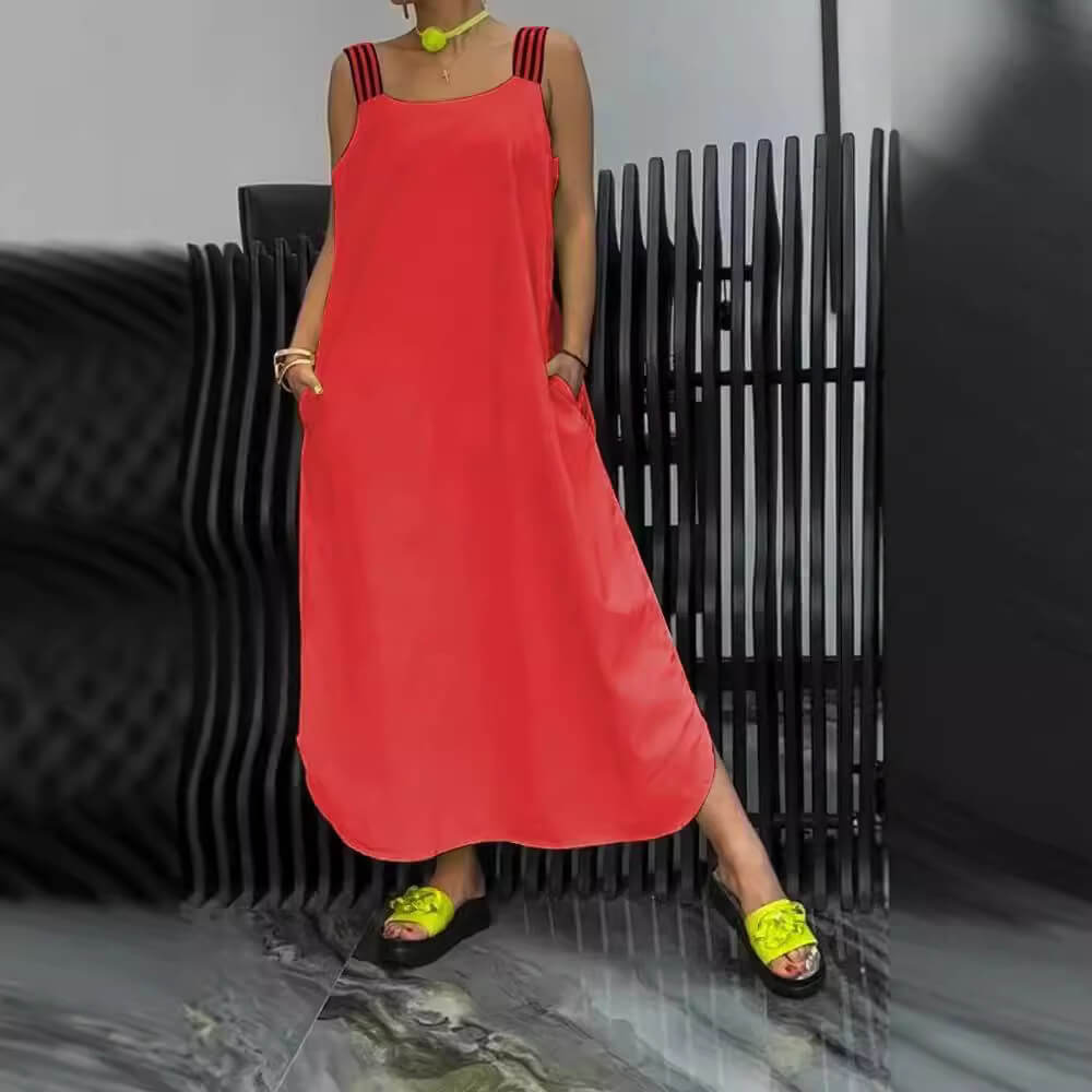 Reva™ | Élégante Robe à Bretelles Rayée d'Été