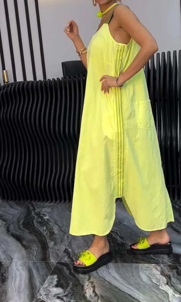 Reva™ | Élégante Robe à Bretelles Rayée d'Été