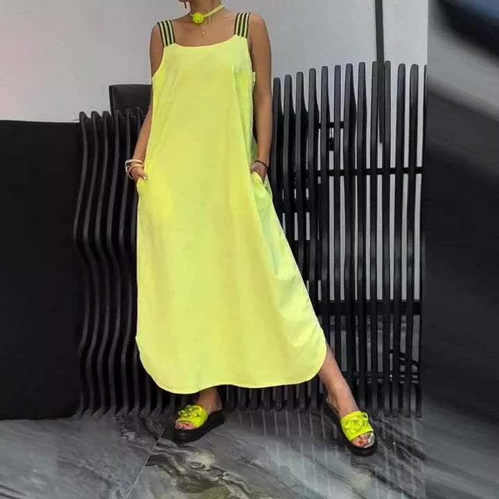 Reva™ | Élégante Robe à Bretelles Rayée d'Été