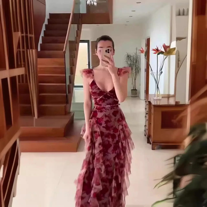 Leonel™ | Robe Élegante à Volants Floraux