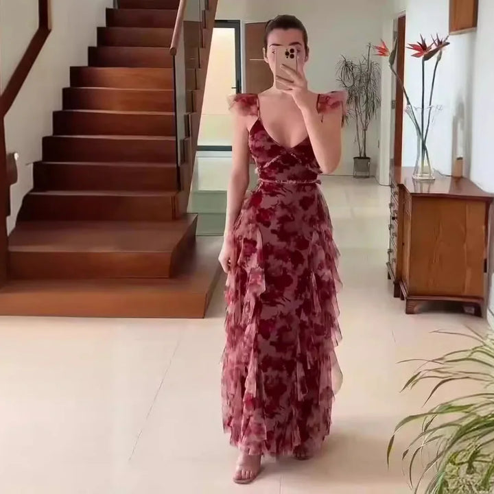 Leonel™ | Robe Élegante à Volants Floraux