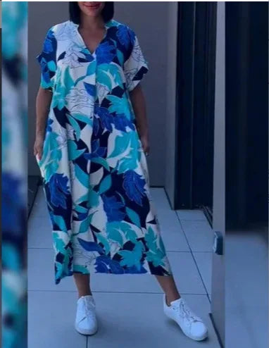 Aline™ | Robe Midi d'Été Amusante avec Décolleté en V Flatteur