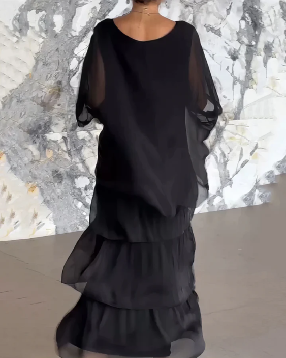 Solmora™ | Robe Maxi Élégante à Col Rond Ample