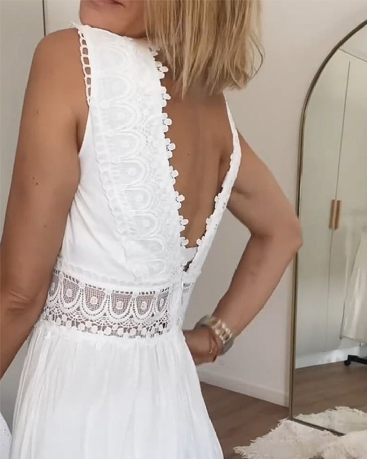 Esme™ | Robe Élégante en Dentelle avec Décolleté en V