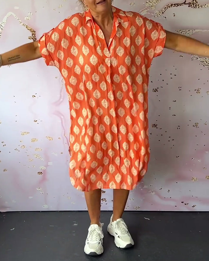 Ciano™ | Robe d'Été Ample avec Col Revers et Manches Courtes