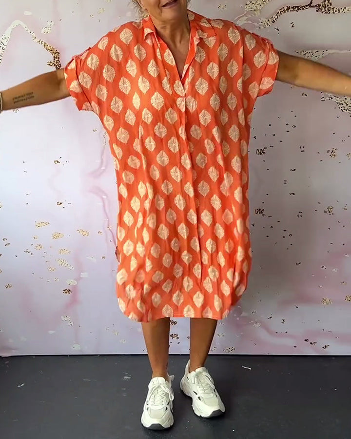 Ciano™ | Robe d'Été Ample avec Col Revers et Manches Courtes