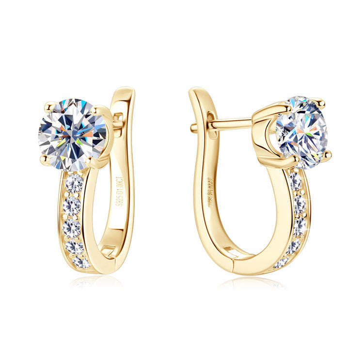 Boucles d'oreilles Huggie en Moissanite Kanal