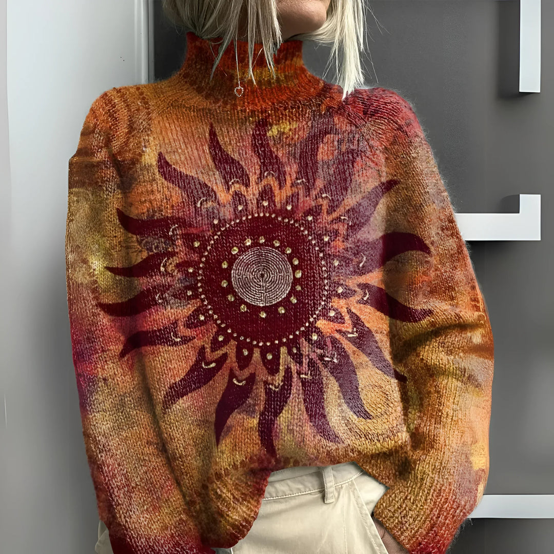 Liv | Pull tribal avec motif soleil