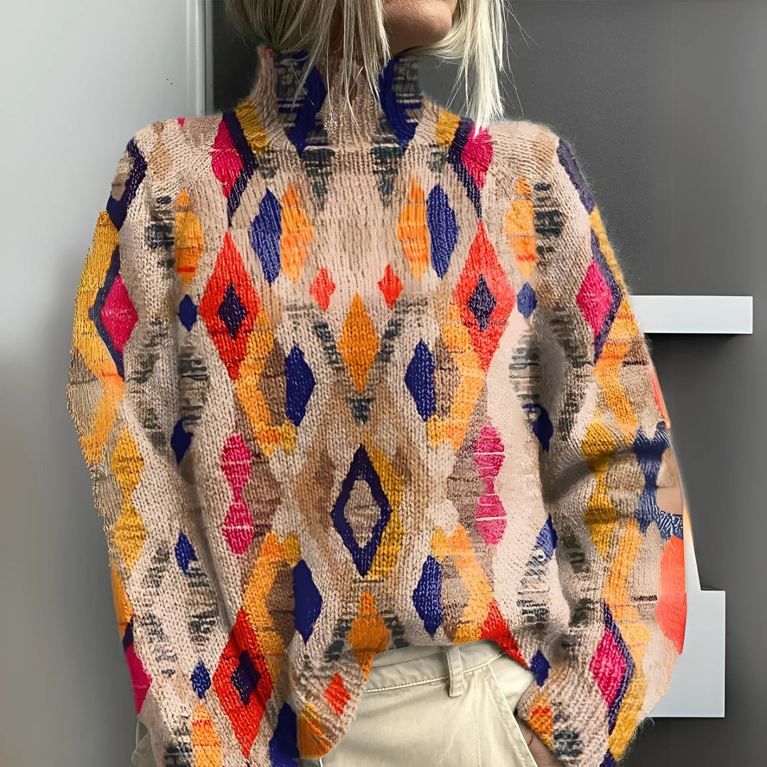 Elvyn™ | Pull en tricot avec motif géométrique en losange