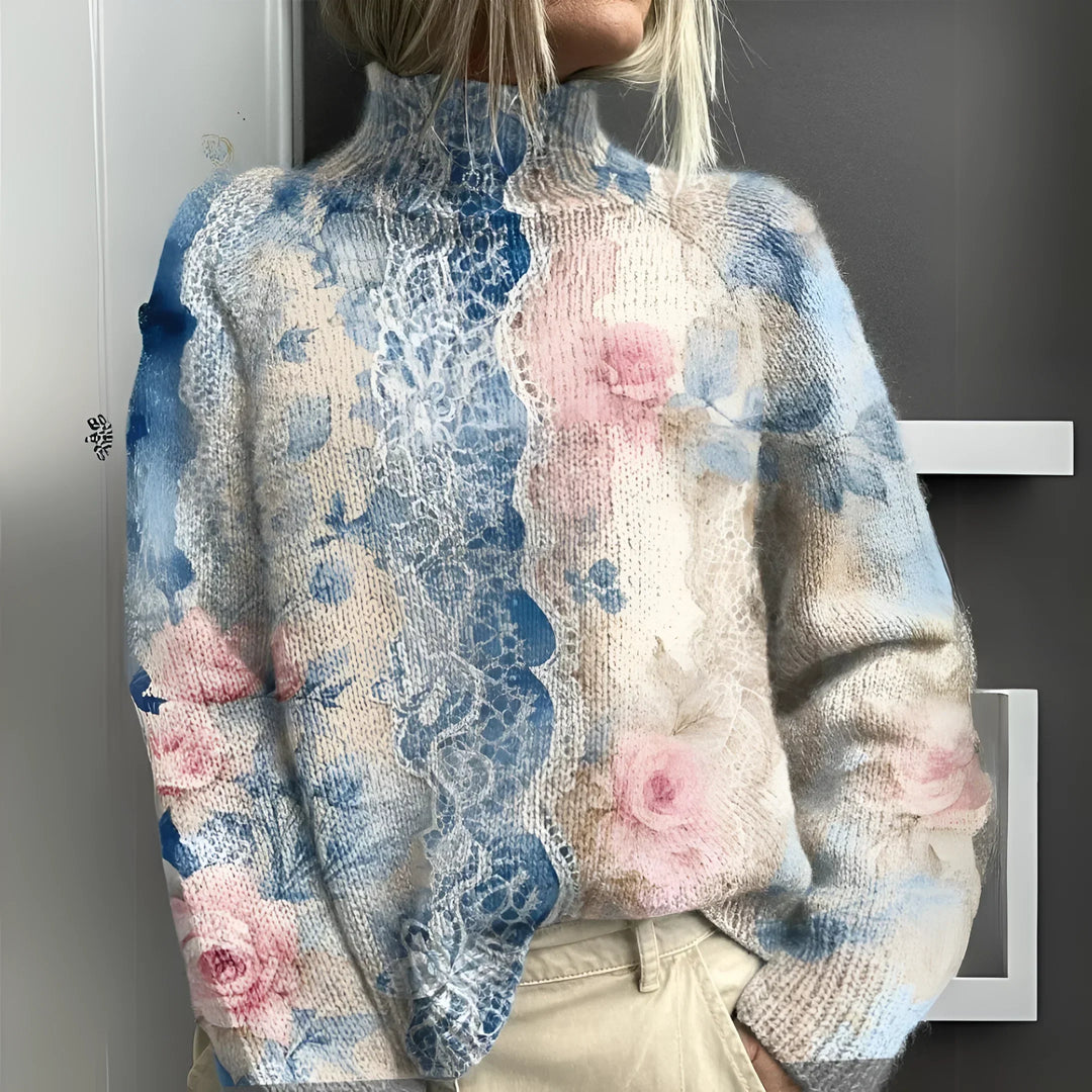 Lara | Pull avec un élégant motif floral