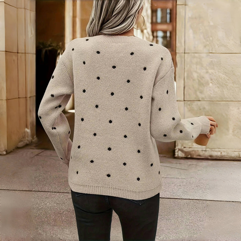 Zyara™ | Chic Pull Tricoté à Pois