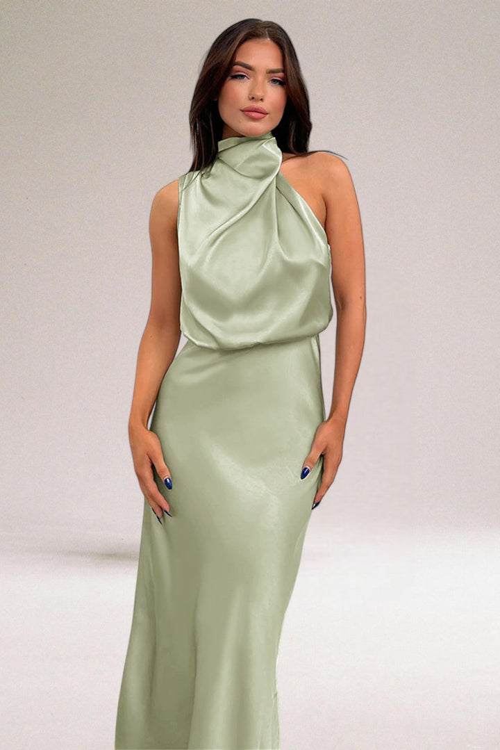 Selya™ | Robe Glamour avec Décolleté Halter et Tombé Fluide