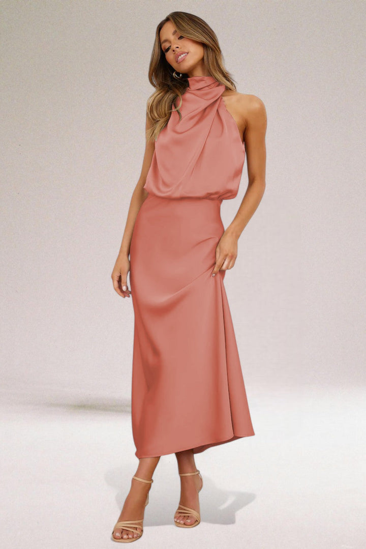 Selya™ | Robe Glamour avec Décolleté Halter et Tombé Fluide