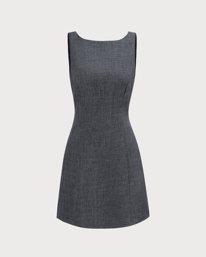 Melina™ | Robe Mini Sans Manches à Col Bateau Élégante