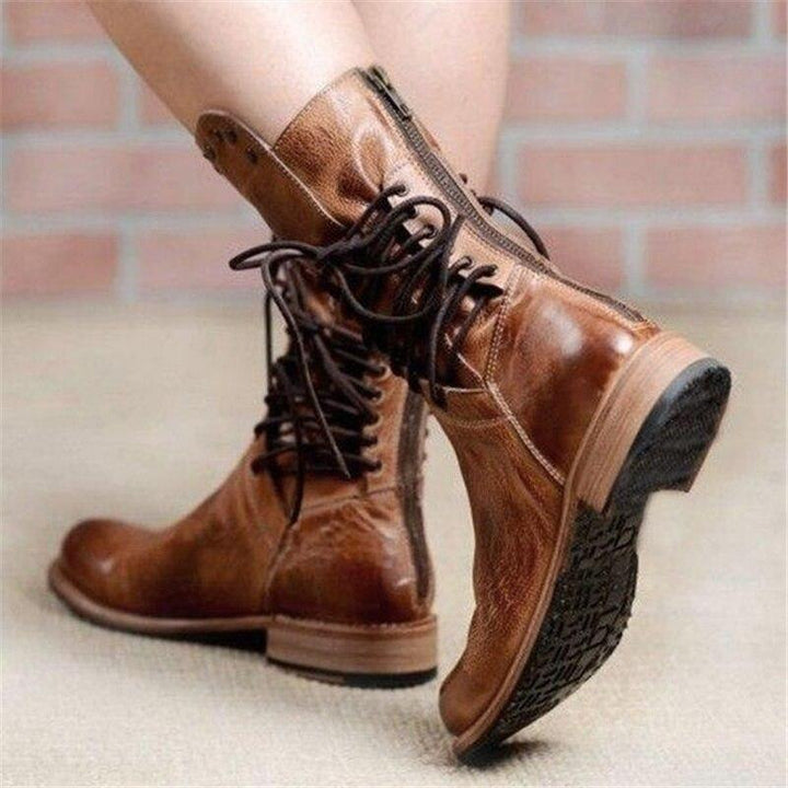 Amaya™ - Bottines en cuir vintage à lacets