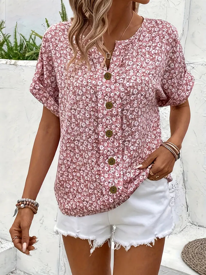 Elia™ | Blouse Boutonnée Élégance Florale