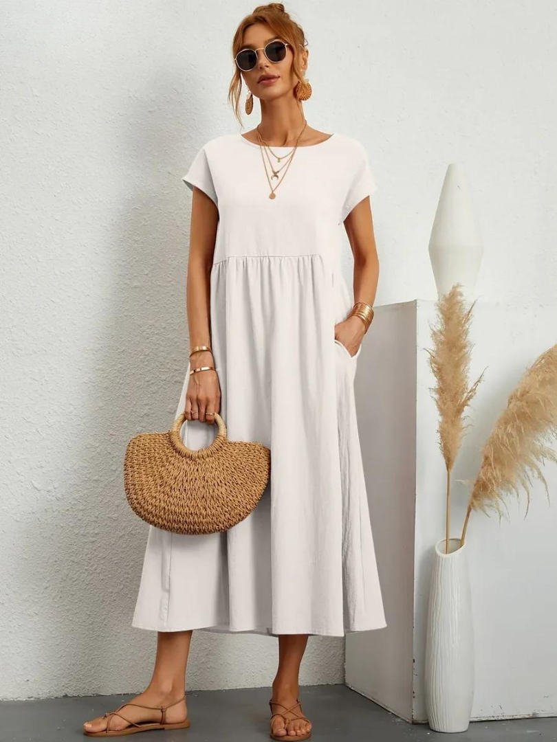 Giulia™ | Robe Essentielle Élégante en Coton et Lin