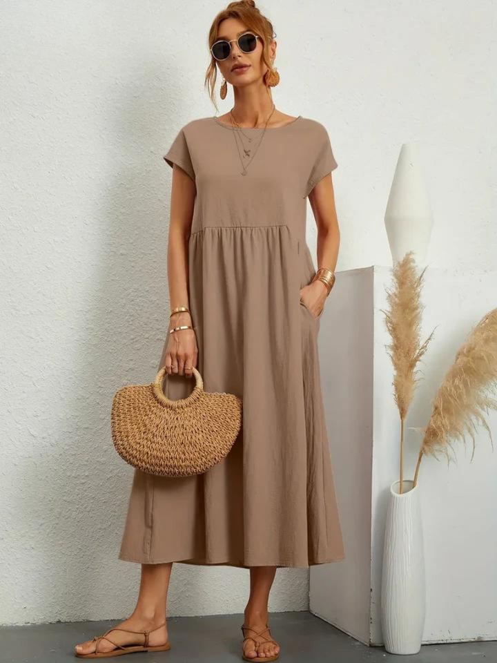 Giulia™ | Robe Essentielle Élégante en Coton et Lin