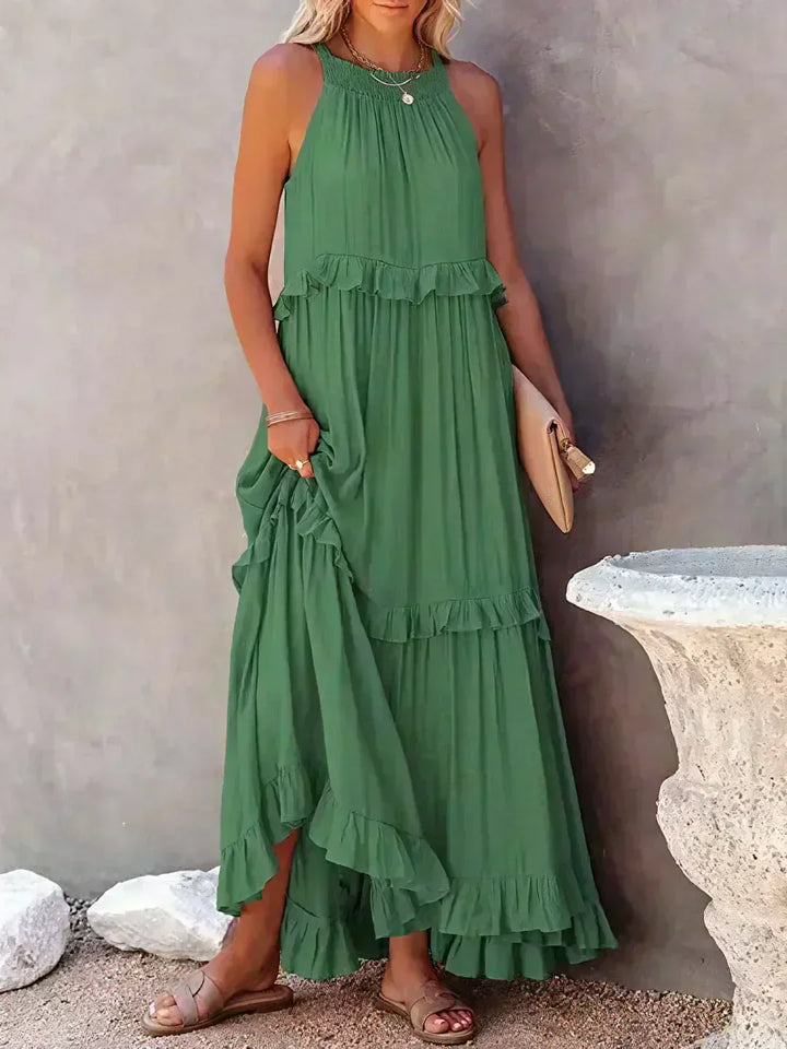 LANDRY | Robe sans manches avec volants chic