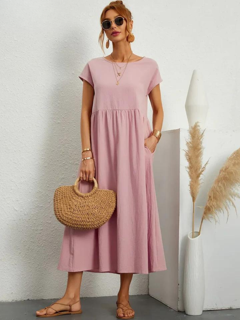Giulia™ | Robe Essentielle Élégante en Coton et Lin