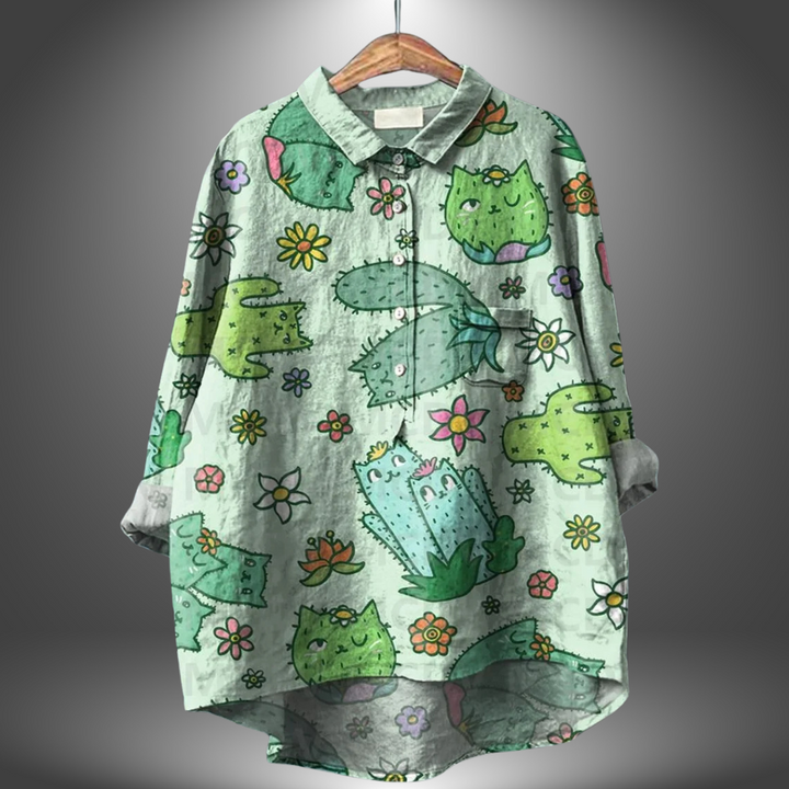 Saria™ | Chemise Florale Artisanale pour Femmes Élégantes