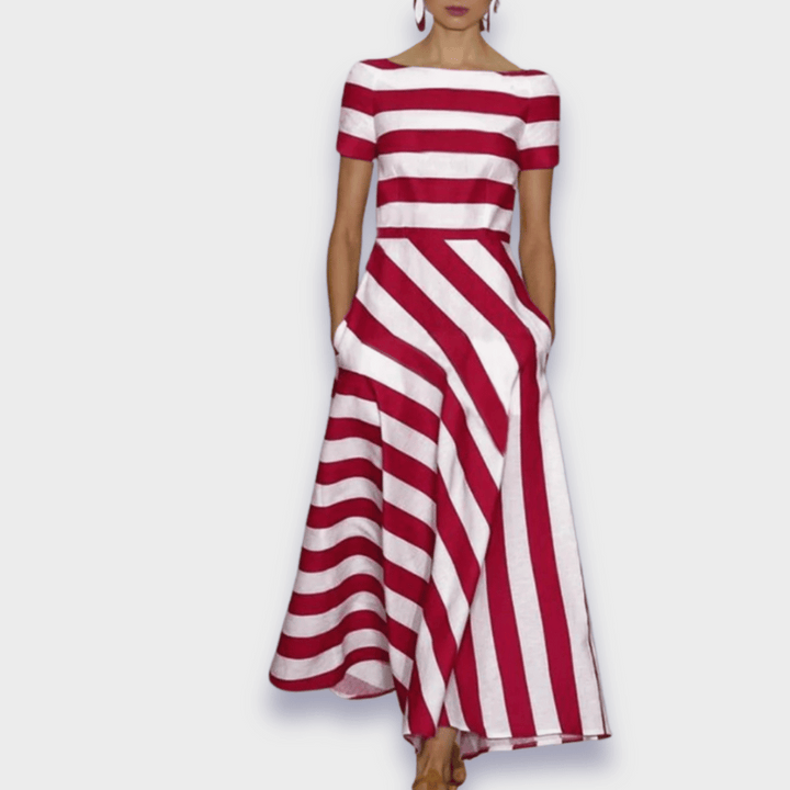 Janell | Robe maxi rayée faite main