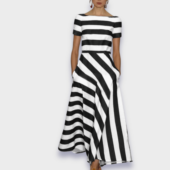 Janell | Robe maxi rayée faite main