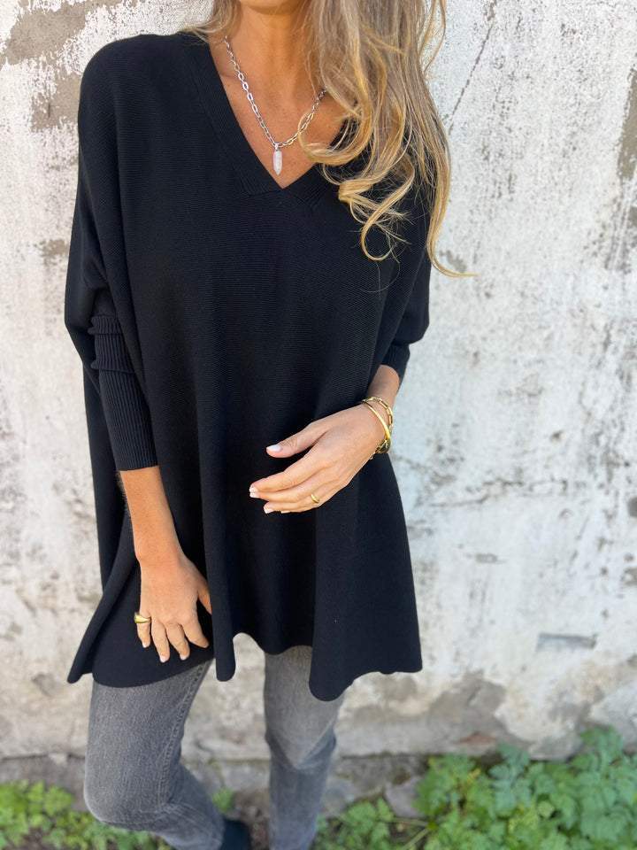 Micah™ | Pull en tricot confortable à décolleté en V et manches longues